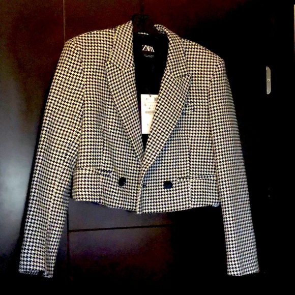 Zara Jackets & Blazers - NWT crop houndstooth blazer